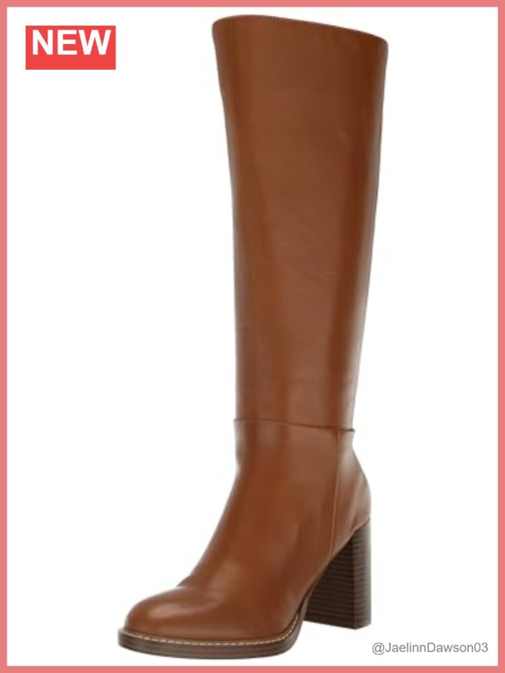 Women's Knee High Dress Boots Block Heel Almond Toe Pull-On